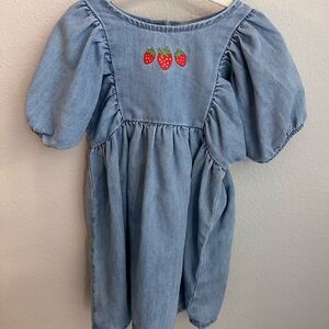 H&M Blue Kids Dress with Strawberry Detail